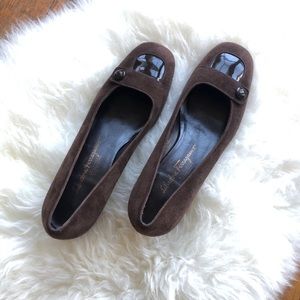 Salvatore Ferragamo Boutique Suede Heal Flats